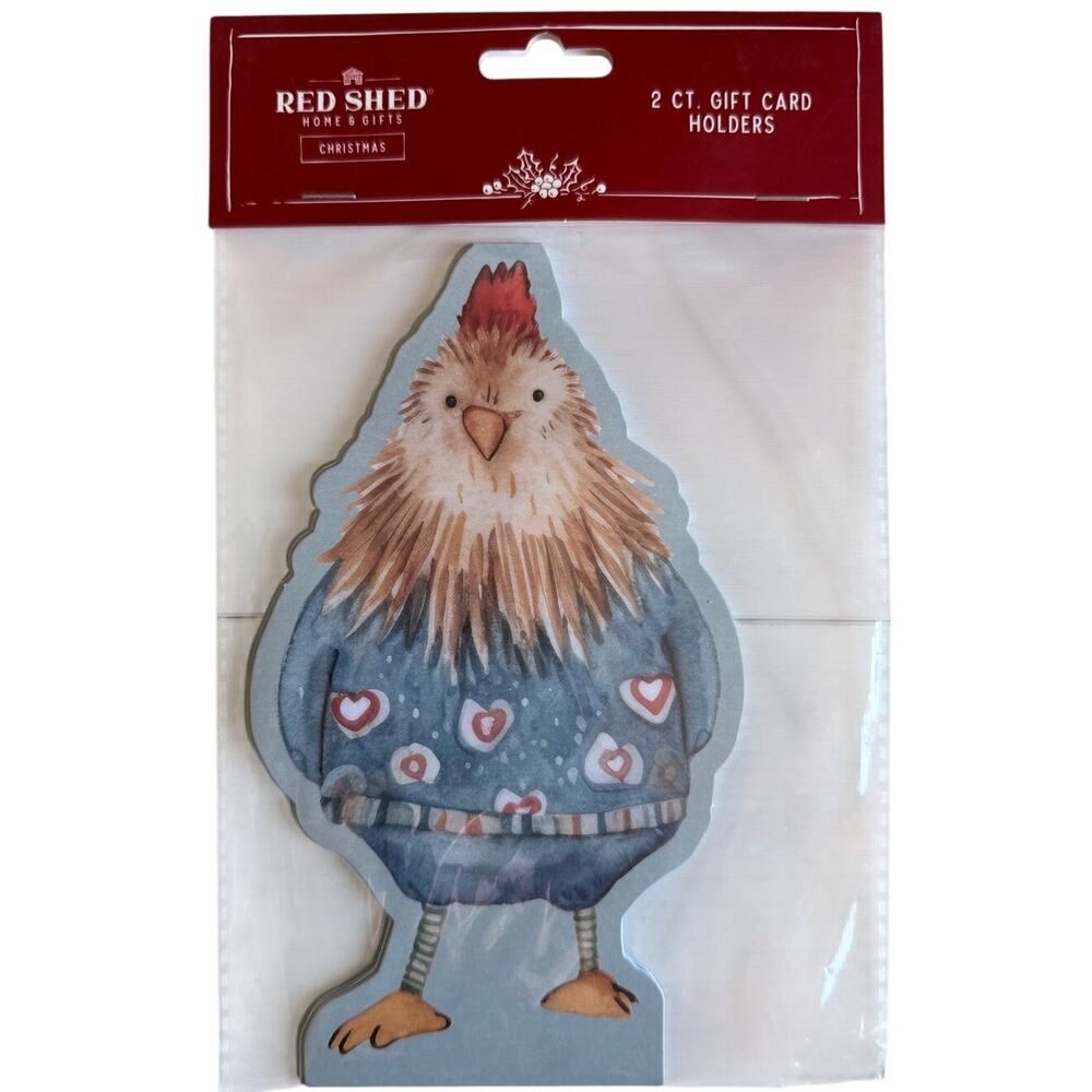 Red Shed Chicken Gift Card Holders NEW